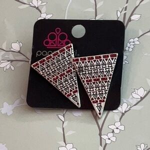 ❄️ Paparazzi | Red and Black Geometric Earrings Southwestern Boho Vibes